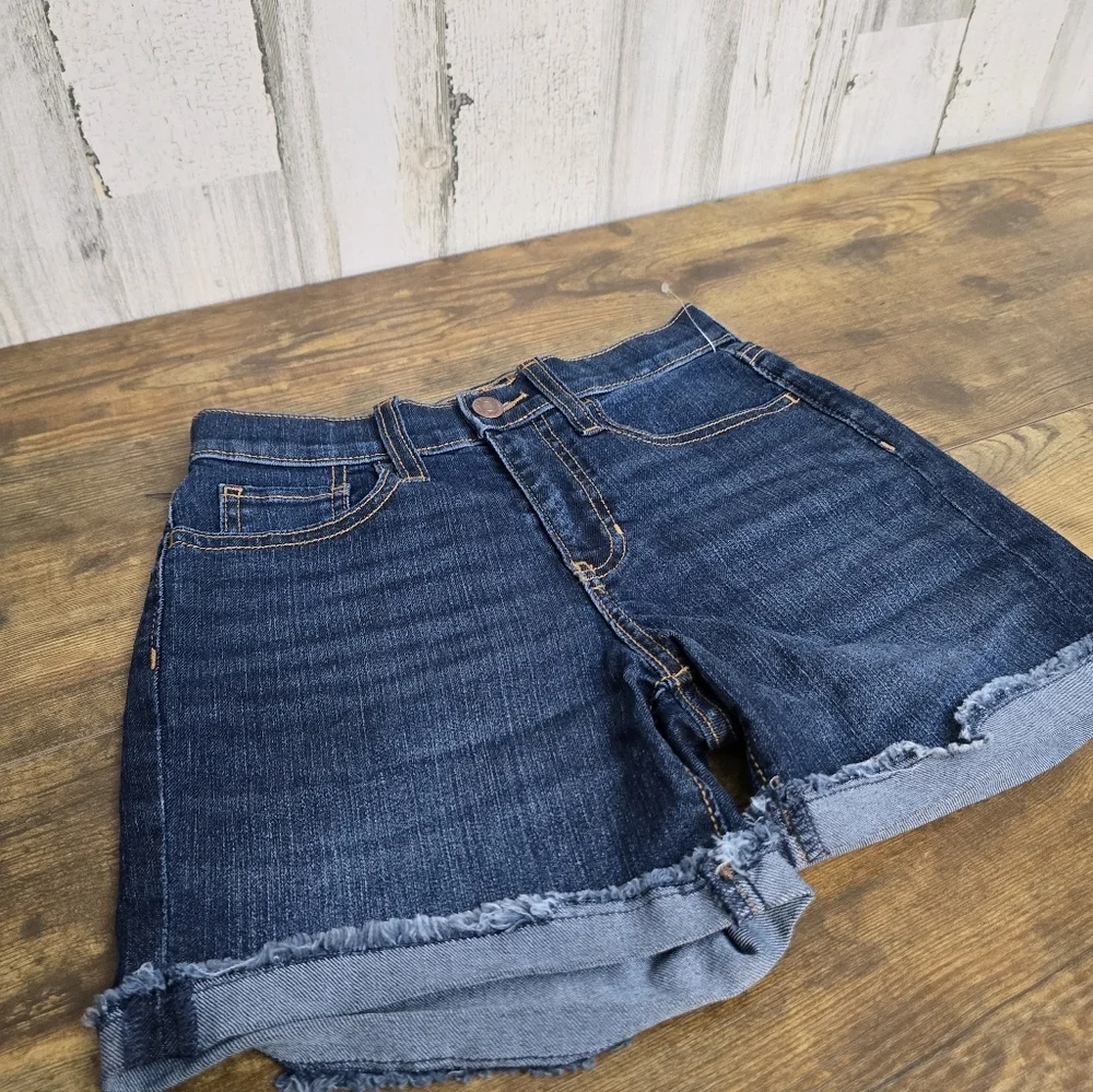 New Old Navy Dark Blue Jean Shorts Girls Size 10 Adjustable Waist